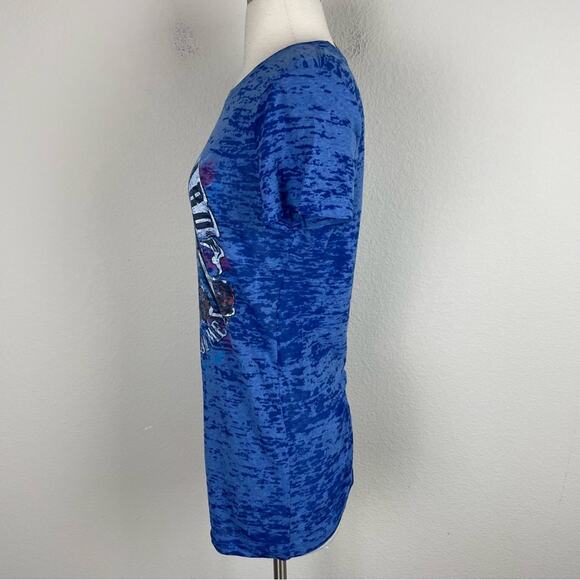 Def Leopard blue Burnout Short Sleeve Pour Some Sugar Jr Large Women's Small - Picture 4 of 8